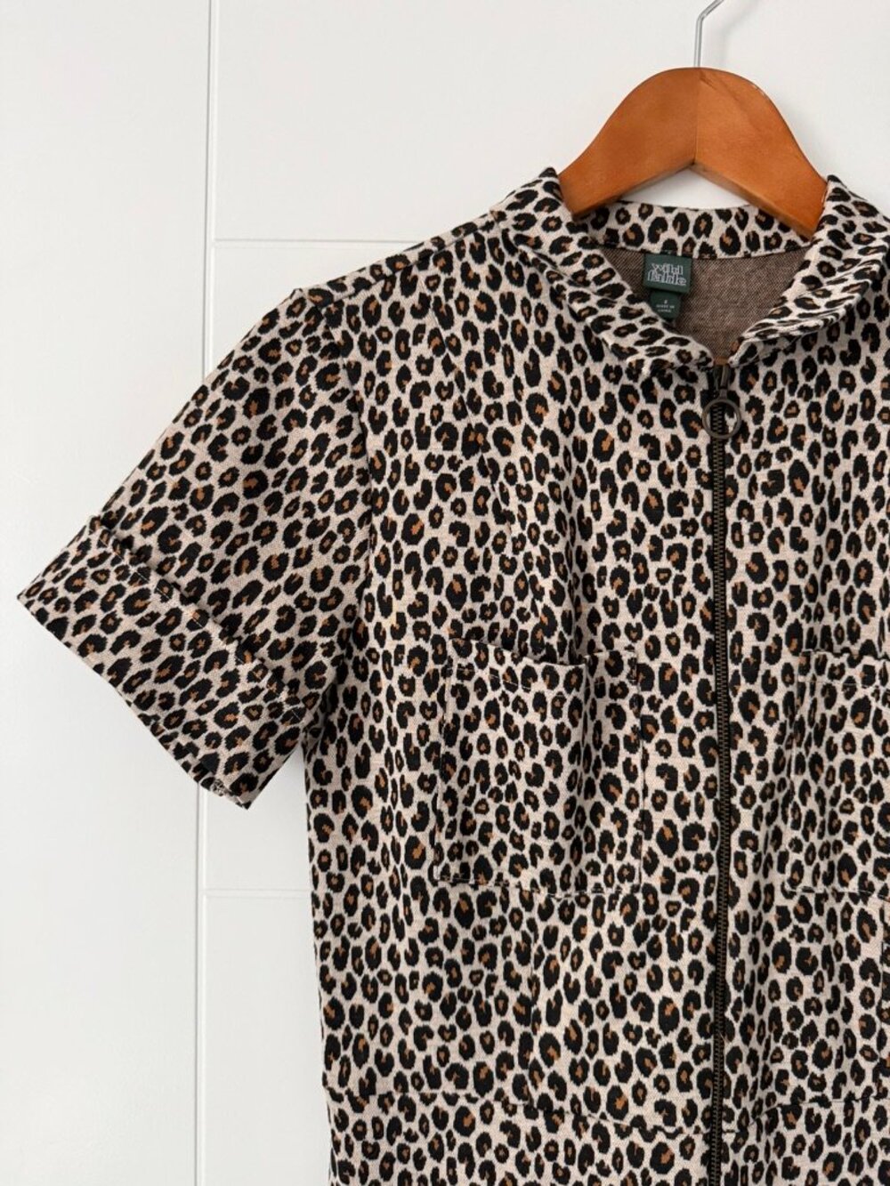 Wild Fable Short-Sleeved Leopard Print Jumpsuit